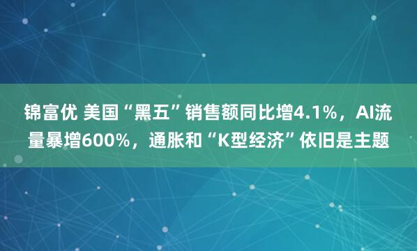 锦富优 美国“黑五”销售额同比增4.1%，AI流量暴增600%，通胀和“K型经济”依旧是主题